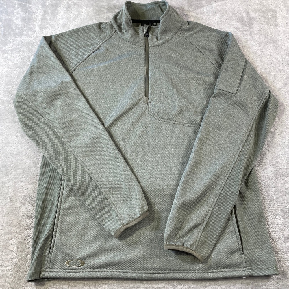 Oakley SI Hydrofree 1/4 Zip Pullover Mens XL Gray Activewear Zip Pocket Light